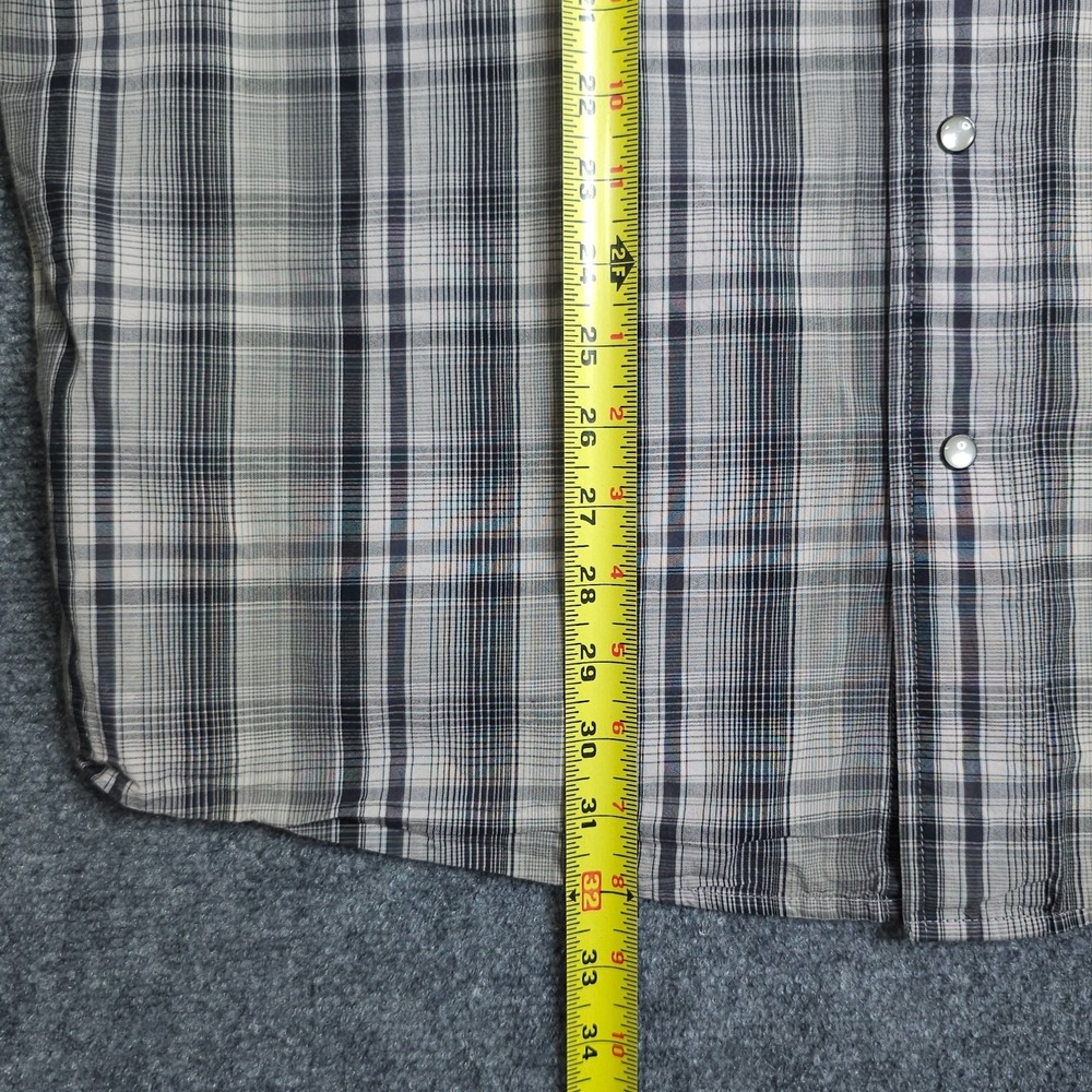 The North Face Shirt Mens XXL Grey Plaid Short Sleeve Pearl Snap Button Hiking - Picture 8 of 8
